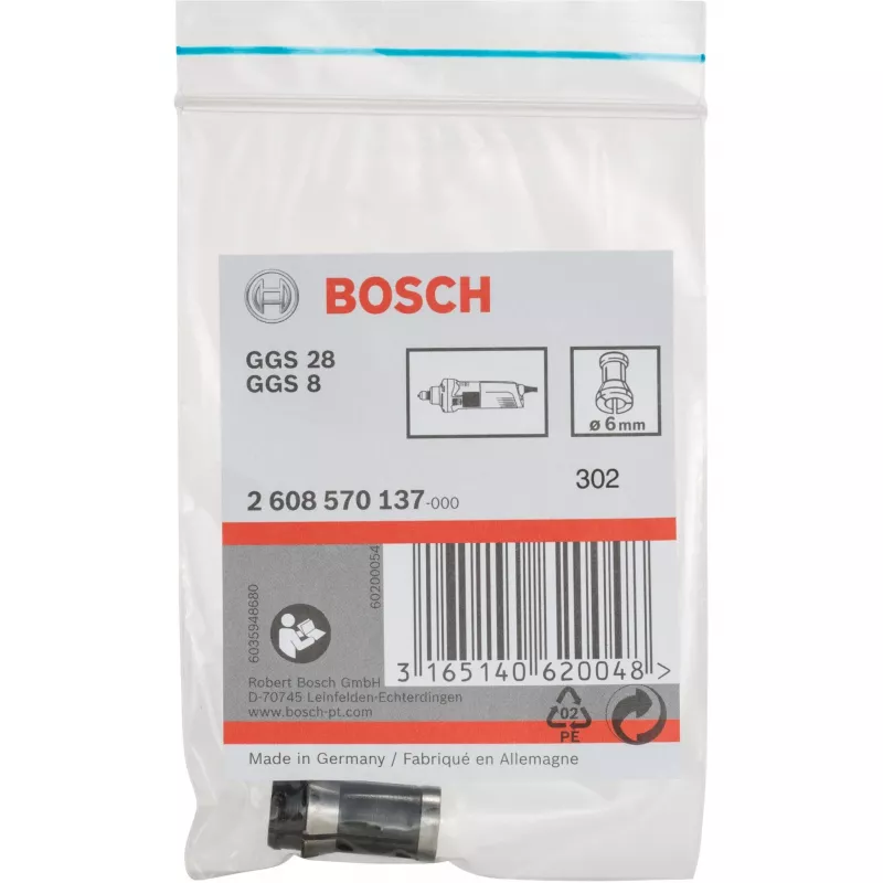 Pinza de sujeción Ø 6 mm, sin tuerca de fijación (para rectificadora recta GGS 8 / GGS 28)
