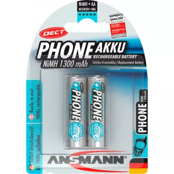 Batería Ansmann Phone DECT NiMH, (AA), 1300 mAh, pack de 2 (5030802)