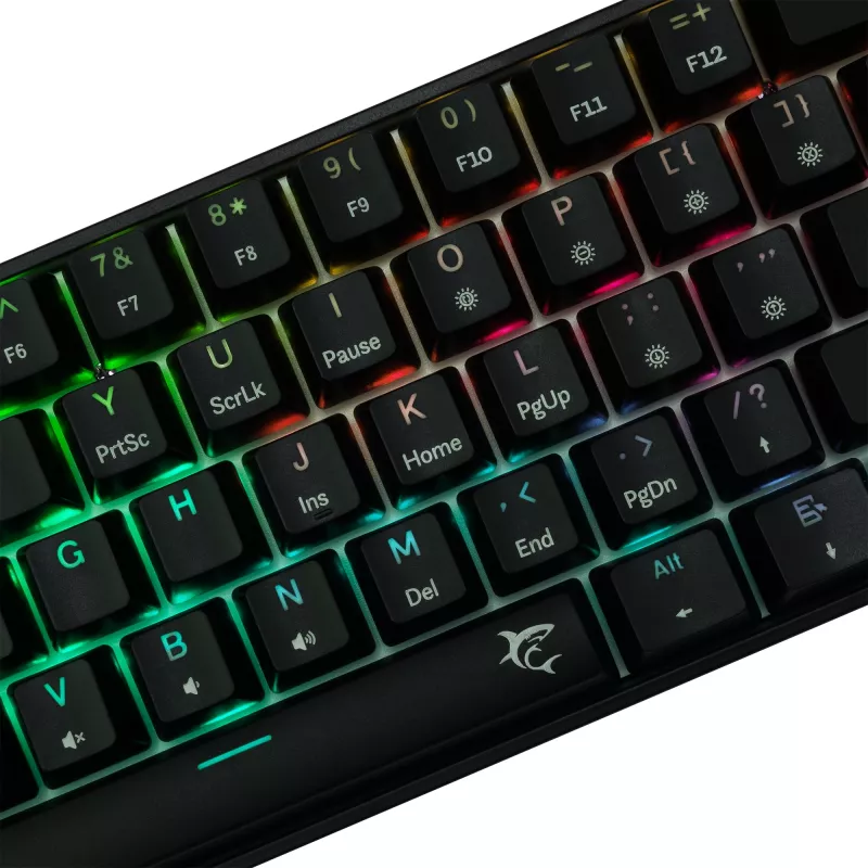 Teclado mecánico White Shark Shinobi-2 negro distribución US con switches Brown