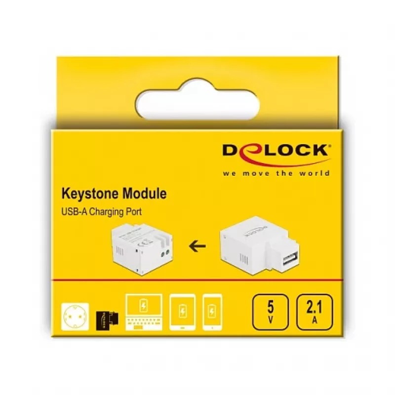 Módulo Keystone conector de carga USB Type-A DeLOCK 87791