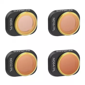 Set de filtros Sunnylife para DJI Mini 4 Pro – filtros de densidad neutra y polarizadores 4 lentes (ND8, ND16, ND32, ND64)