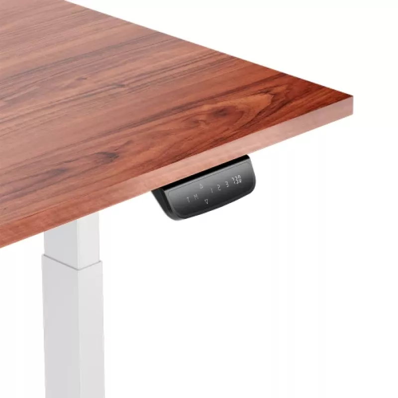Mesa regulable en altura Up Up Bjorn Blanco, tablero M Nogal oscuro