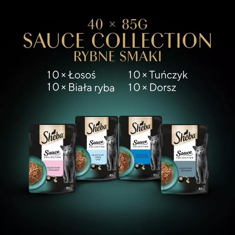 SHEBA Sauce Collection Fish flavors collection - comida húmeda para gatos - 40x85 g