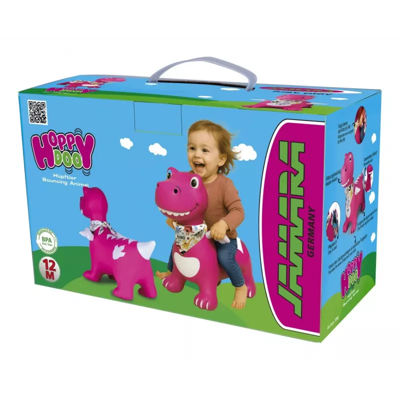 Juguete saltarín Jamara HoppyDoo Dino con alas rosa con bomba 466008