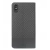 Funda tipo libro Tellur para iPhone XS Max – acabado carbono negro, estilo cartera folio