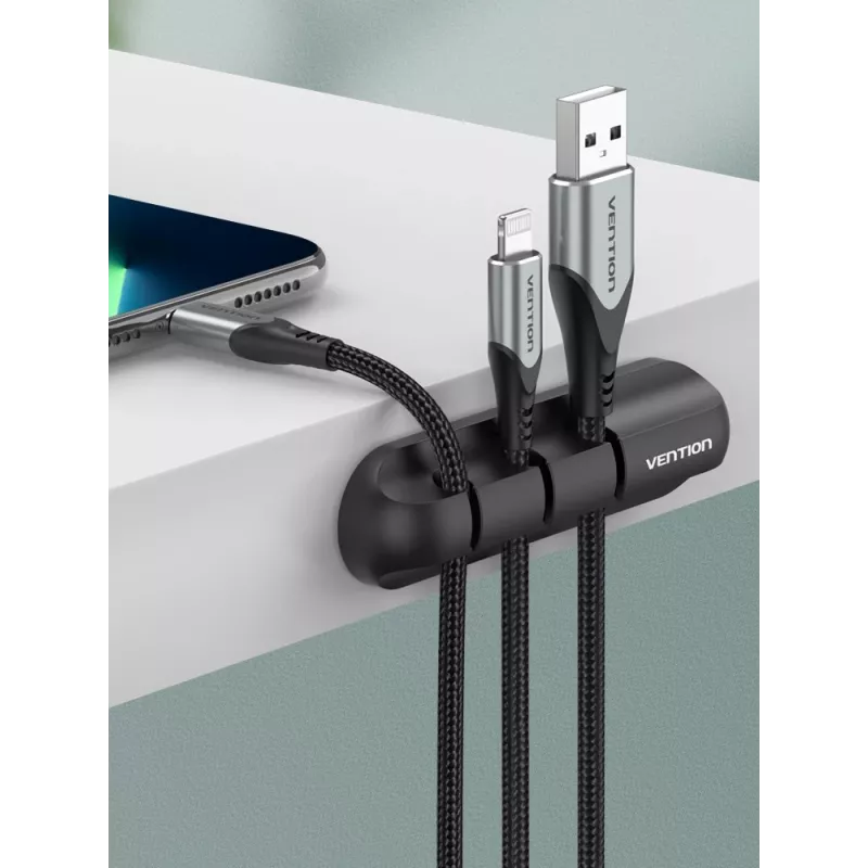 Vention organizador de cables de sobremesa 5 puertos negro