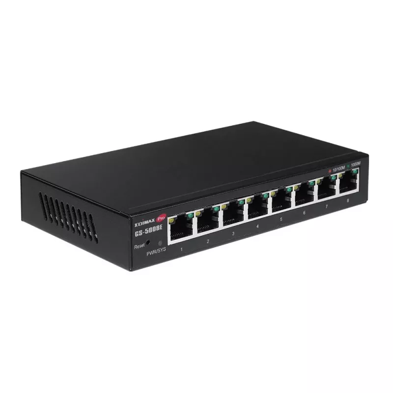 Switch de red Edimax GS-5008E gestionado Gigabit Ethernet (10/100/1000) Negro