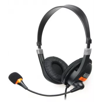 Auriculares con micrófono NATEC Drone con cable, diadema, llamadas/música, negro, naranja