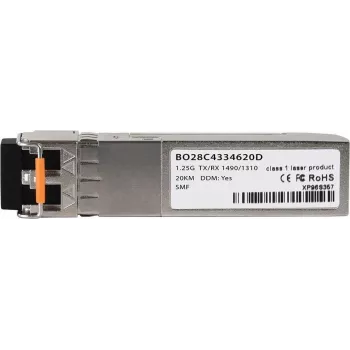 Transceptor cSFP BlueOptics© BO28C4334620D compatible con Cisco GLC-2BX-D, LC-Duplex, 1000BASE-2BX-D, fibra monomodo, TX:1490nm/RX:1310nm, 20KM, 0°C/+70°C, DDM (GLC-2BX-D-BO)