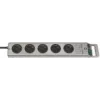 Brennenstuhl 1153340115 Regleta de enchufes Super-Solid Line 5 tomas 2,5 m H05VV-F 3G1,5, Plata (1153340115)
