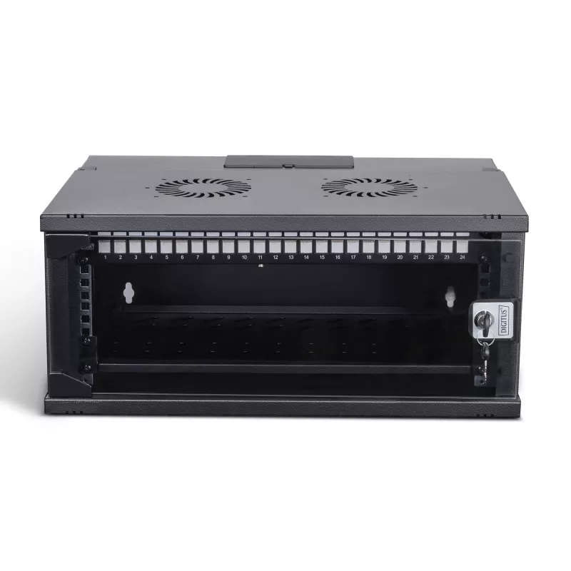 DIGITUS SOHO Pro DN-49201-SET kit de red de pared 19" 4U con accesorios, 540 x 400 mm, negro
