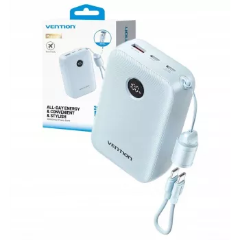 Batería externa Vention FKBL0-C 20000 mAh, 2x USB-C + 1x USB-A, Azul