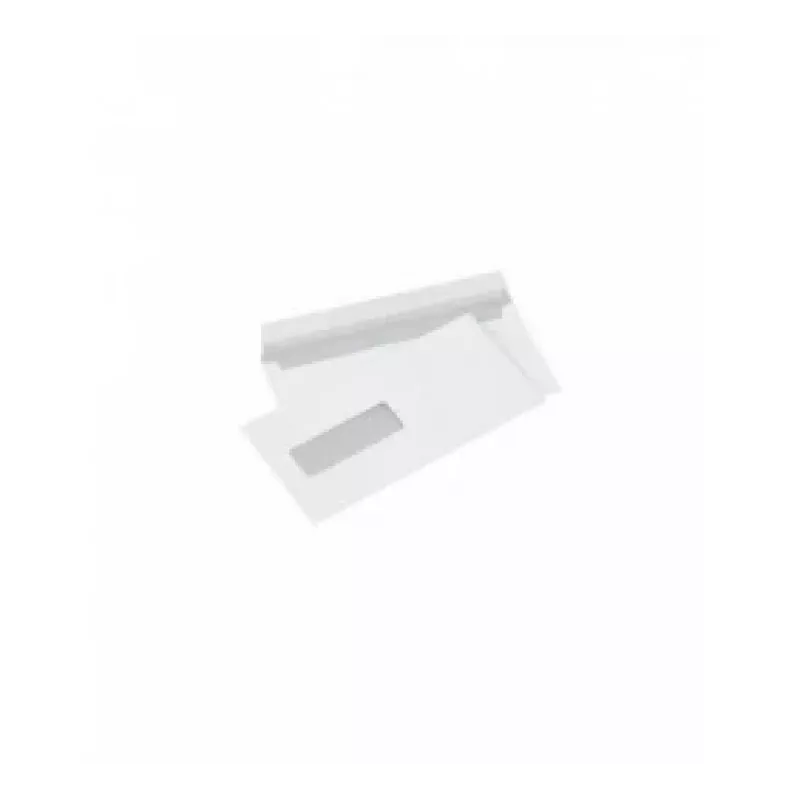 Sobre con ventana (30x90 mm) izquierda, centrada, E65 (DL), 110x220 mm, 80 g, blanco, caja 1000 uds.