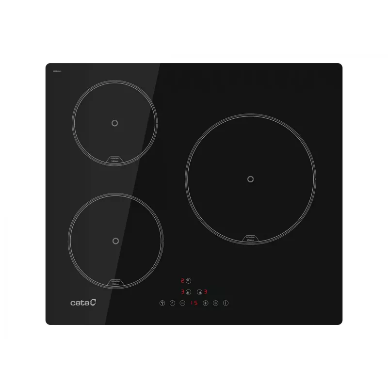 Placa CATA | IB 6403E2 BK | inducción | número de zonas de cocción 3 | táctil | temporizador | negra