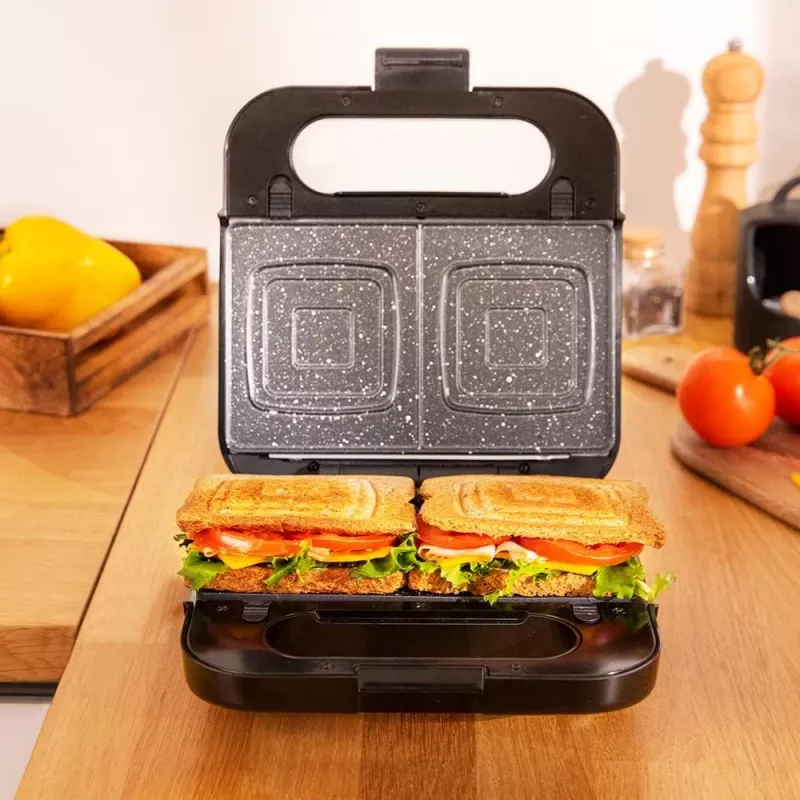 Cecotec Sandwichera | Rock’nToast 4in1 | 1000 W | Número de placas 4 | Negro
