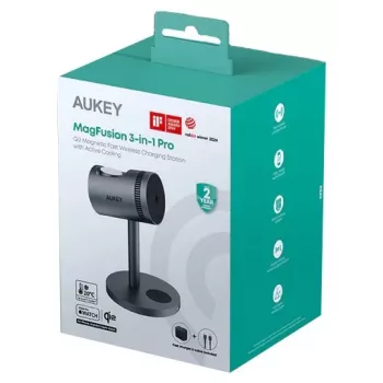 Cargador inalámbrico 3 en 1 con refrigeración LC-MC311A 15W Qi2 MagSafe + adaptador de red PD 30W