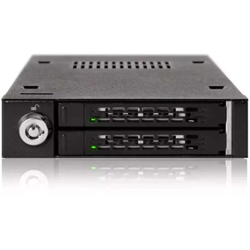 ICY DOCK - ToughArmor - MB992SK-B - SATA - Adaptador - 2x 2,5 inch > 3,5 inch - SATA 6 Gbit/s - Cerradura de seguridad - Metal - LED - hasta 9,5 mm de altura
