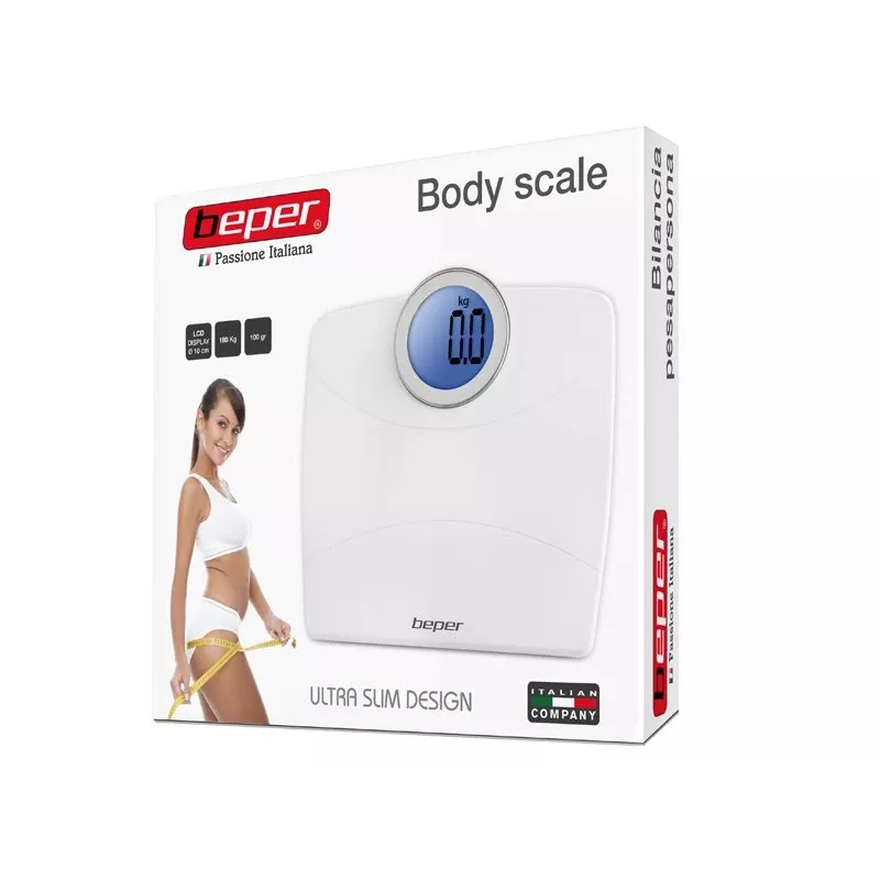 Báscula de baño electrónica Beper 40.811B Trapezium blanca