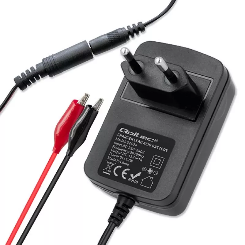 Cargador de baterías QOLTEC cargador para AGM GEL STD 12V 1,5A