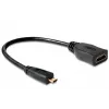 Cable HDMI DeLOCK 65391 0,23m tipo A a tipo D Negro