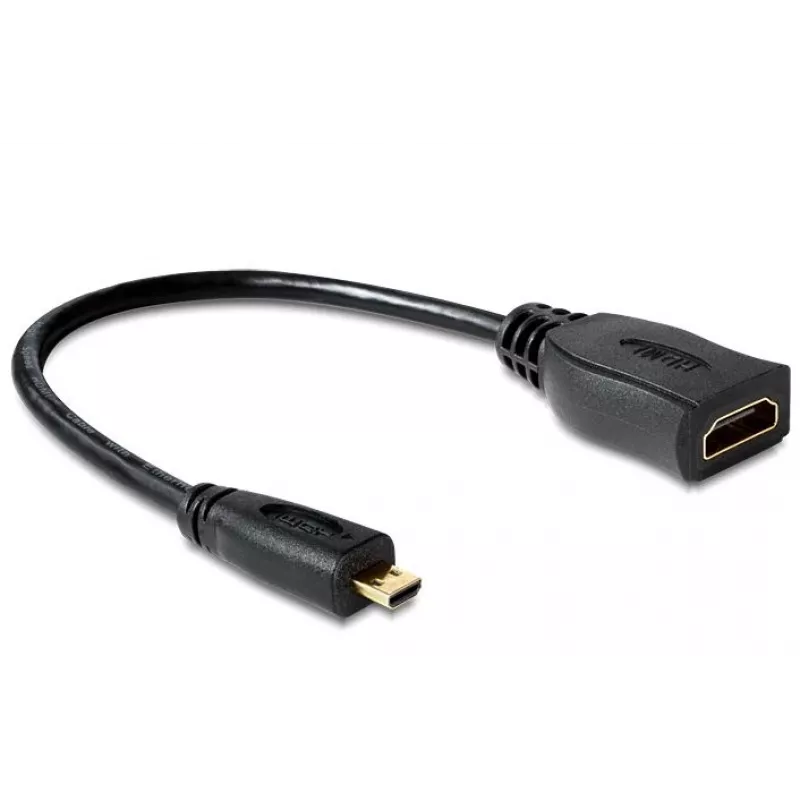 Cable HDMI DeLOCK 65391 0,23m tipo A a tipo D Negro