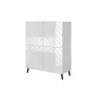 Estantería Cama Meble ABETO 100,5 x 40 x 121,5 cm blanco/blanco brillante, armario de pared de suelo