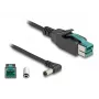 Cable PoweredUSB DeLOCK conector macho 12 V a conector macho DC 5,5 x 2,5 mm acodado 1 m