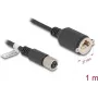 Cable de red DeLOCK M12 X-codificado 8 polos conector hembra a conector hembra RJ45 Cat.6A 1 m negro