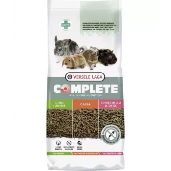 Alimento completo para chinchillas y degús VERSELE-LAGA 8 kg — mezcla equilibrada de pellets para roedores adultos, sabor hierbas, vitamina E, sin conservantes