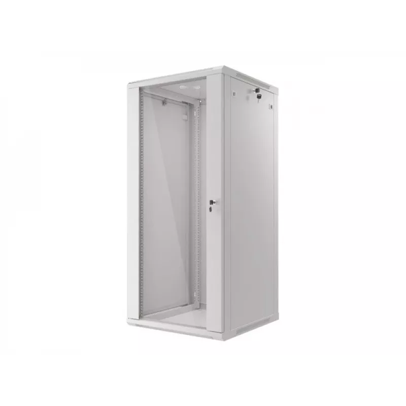 Armario de instalación de pared Lanberg 19'' 27U 600x600 mm gris (puerta de cristal)