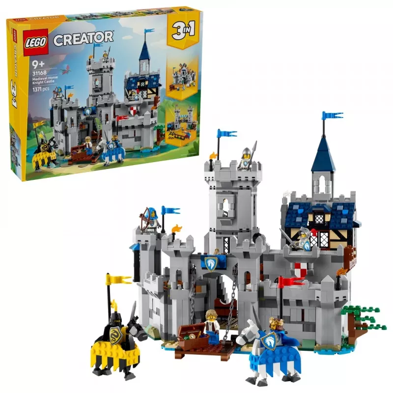 Juguete de construcción LEGO Creator 3 en 1 Castillo medieval de caballeros set 31168 — 1371 piezas, 6 minifiguras, a partir de 9 años
