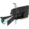 Tarjeta adaptadora PCIe icybox MB312M4P-B — 2× M.2 NVMe a PCIe 4.0 x8 (bifurcación)
