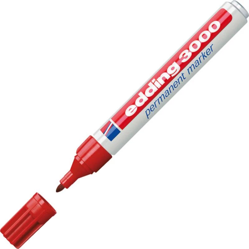 Rotulador permanente Edding 3000 rojo 10 uds.