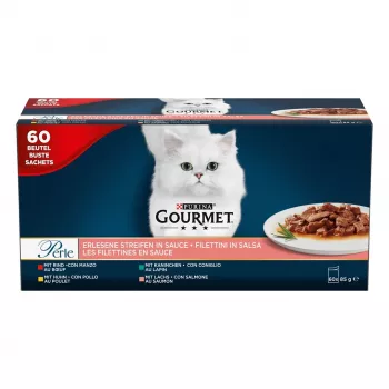 PURINA Gourmet Perle Mix - Alimento húmedo para gatos - 60x85 g
