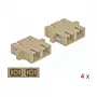 DeLOCK adaptador de fibra óptica SC conector hembra-conector hembra beige, pack de 4 (modelo 85996)