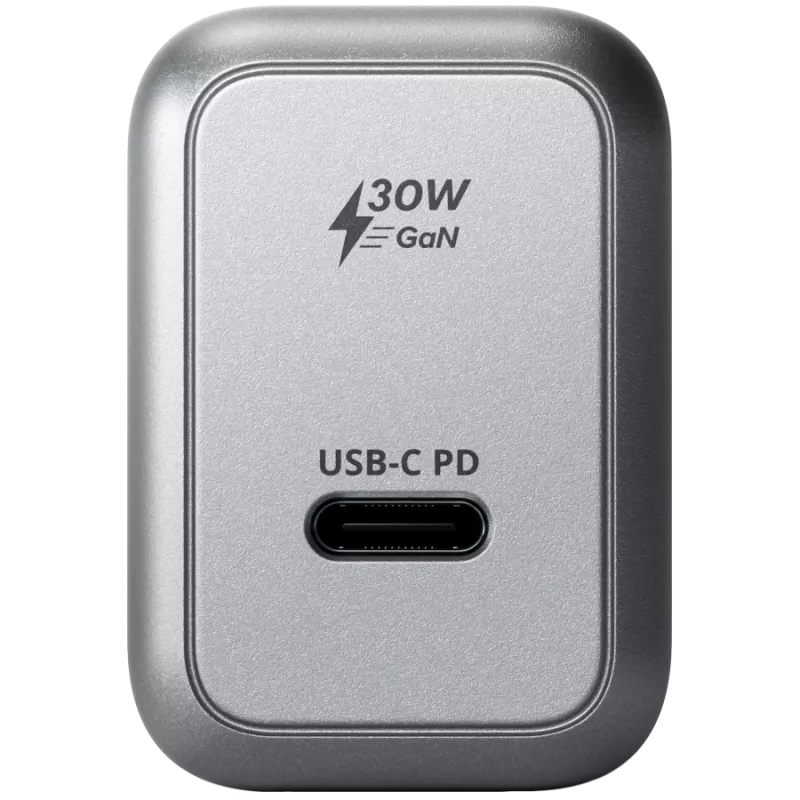 Cargador para dispositivos móviles Satechi ST-UC30WCM-EU — cargador universal de CA para interior con 1× USB-C, Negro/Plateado