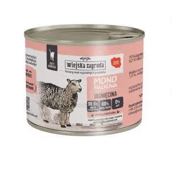 WIEJSKA ZAGRODA Cordero monoproteico comida húmeda para gatos - 200 g
