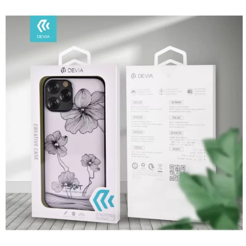 Funda protectora Devia Crystal Flora para iPhone 12 Pro Max — negro