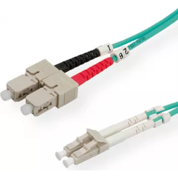 VALUE Cable de fibra óptica 50/125µm OM3, LC/SC, turquesa 0,5m (21.99.8710)