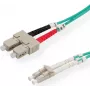 VALUE Cable de fibra óptica 50/125µm OM3, LC/SC, turquesa 0,5m (21.99.8710)