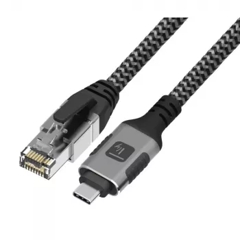 Cable de red Techly ICOC U3C-RJ45-010 plateado, negro 1 m Cat6 F/UTP (FTP)
