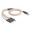 Cable USB DeLOCK 1,2 m USB 2.0 USB A USB C/Micro-USB B/Lightning transparente