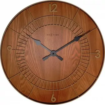 Reloj NeXtime 3113br Wood Round, Ø50 cm, reloj de pared, marrón
