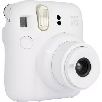 Cámara instantánea Fujifilm Instax Mini 12 Blanca — impresiones 86×54 mm, distancia focal 60 mm, pila AA