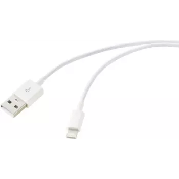 Renkforce Cable USB USB 2.0 conector macho USB-A, conector macho Apple Lightning 2,00 m blanco (mate) RF-5724086 (RF-5724086)