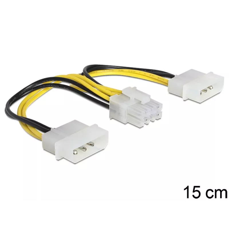 Cable de alimentación interno DeLOCK 83410 0,15 m EPS 8 pines Molex 3 pines