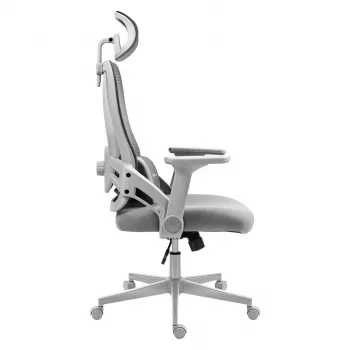 Silla gaming huzaro Combat 2.7 — silla gaming ergonómica de tela, gris, respaldo de malla, altura ajustable, mecanismo reclinable, 120 kg máx.