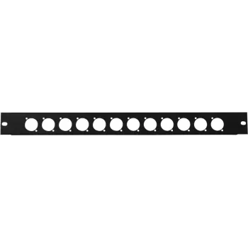 Frontal Omnitronic Z-19 12 x XLR D-Type 1U — frontal de rack con doce conectores XLR D-Type