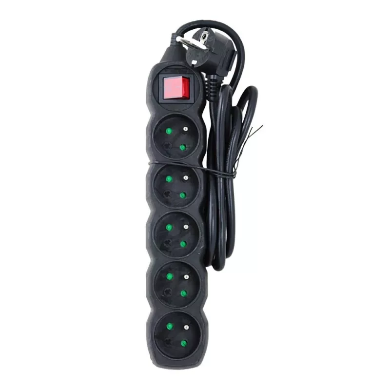 Alargador Esperanza ELK214K cable de 1.5 m 5 tomas Type E para interiores negro