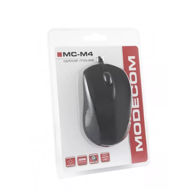 Modecom MC-M4 Ratón USB Type-A óptico 800 DPI ambidiestro